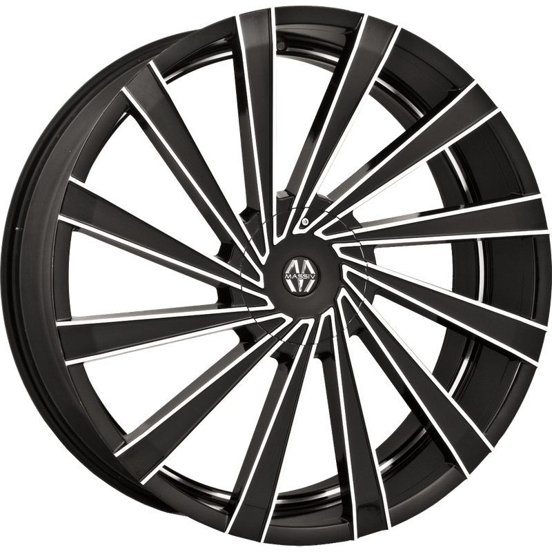Massiv 921 Black Machined Wheels - 22x8.5 - 5x112 - 38 Offset — Wheels & Rims