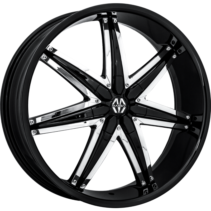 Jante Massiv 923 Noire avec Insert Chrome 20x8.5 5x108 — Roues et jantes