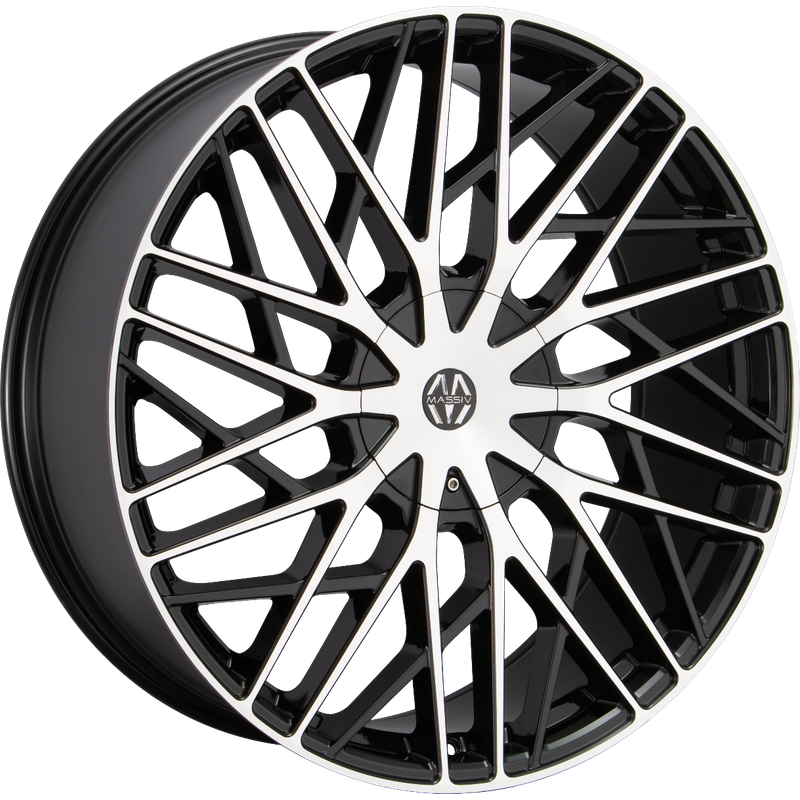 Massiv Wheel 925 Black Machined - 22x9 - 5x112 - 40 Offset — Wheels & Rims