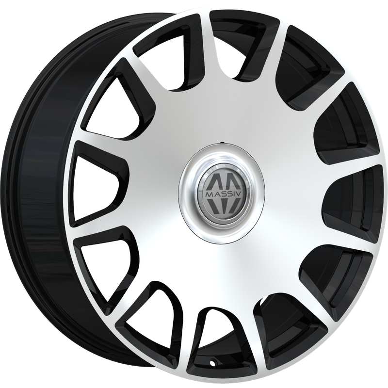 Roues Massiv 927 Noir Machiné 22x9 5x112 Motif de Boulon 40 Décalage — Roues et jantes