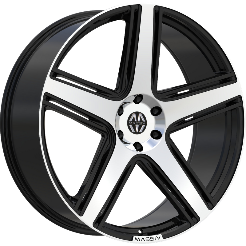 Massiv 926 Black and Milled 22x9 Rims - 5x115 Bolt Pattern — Wheels & Rims