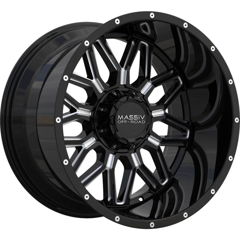 Massiv Off-Road OR1 Black and Milled Wheels - 20x10 -5x127 -18 Offset — Wheels & Rims