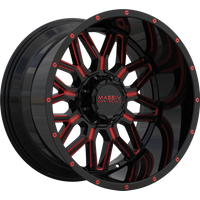 Massiv Off-Road OR1 Black and Red Milled Wheels - 20x10 -5x127