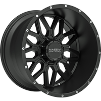 Massiv Off-Road OR1 Satin Black Wheel with Milled Rivets - 20x10 — Wheels & Rims