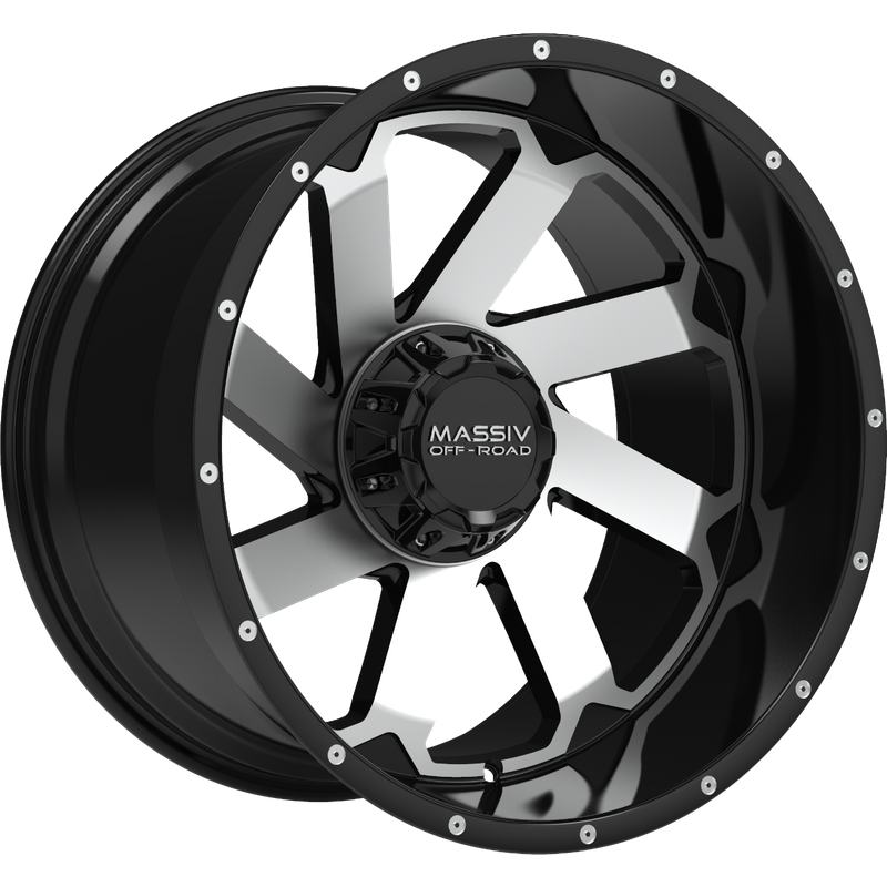 Massiv Off-Road OR4 Machined Black Wheels - 20x10 - 5x127 Bolt Pattern — Wheels & Rims