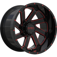 Massiv Off-Road OR4 Black and Red Milled Wheel - 20x10 -6x135 -18 Offset