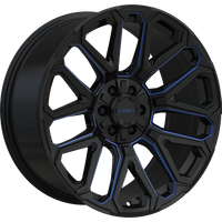 Massiv Off-Road OR5 Black and Blue Milled Wheel - 20x9 -5x127 -12 Offset