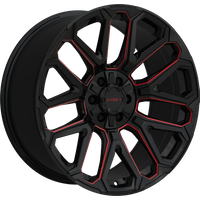 Massiv Off-Road OR5 Black and Red Milled Wheels - 20x9 -5x127