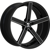 Ravetti M1 Black and Milled 22x8.5 Rims 5x115 Bolt Pattern 15 Offset