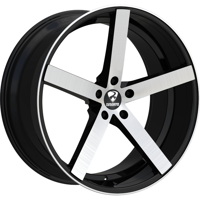 Roues Ravetti M1 Noir Brossé - 20x10 - Motif de boulon 5x114.3 — Roues et jantes