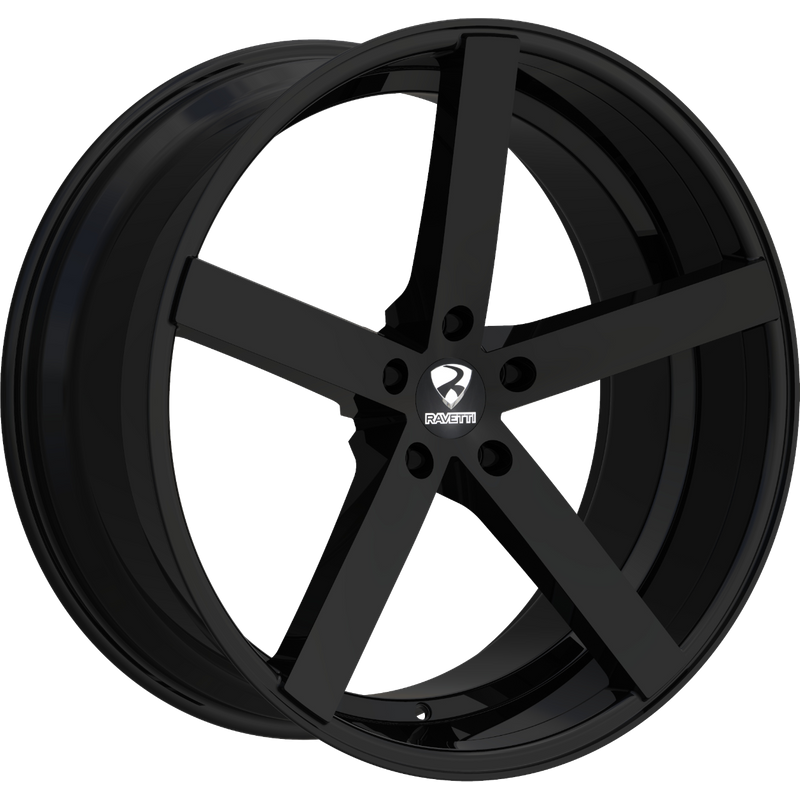 Roues Ravetti M1 Noires - 20x8.5 - Motif de boulons 5x120 - Déport 38 — Roues et jantes