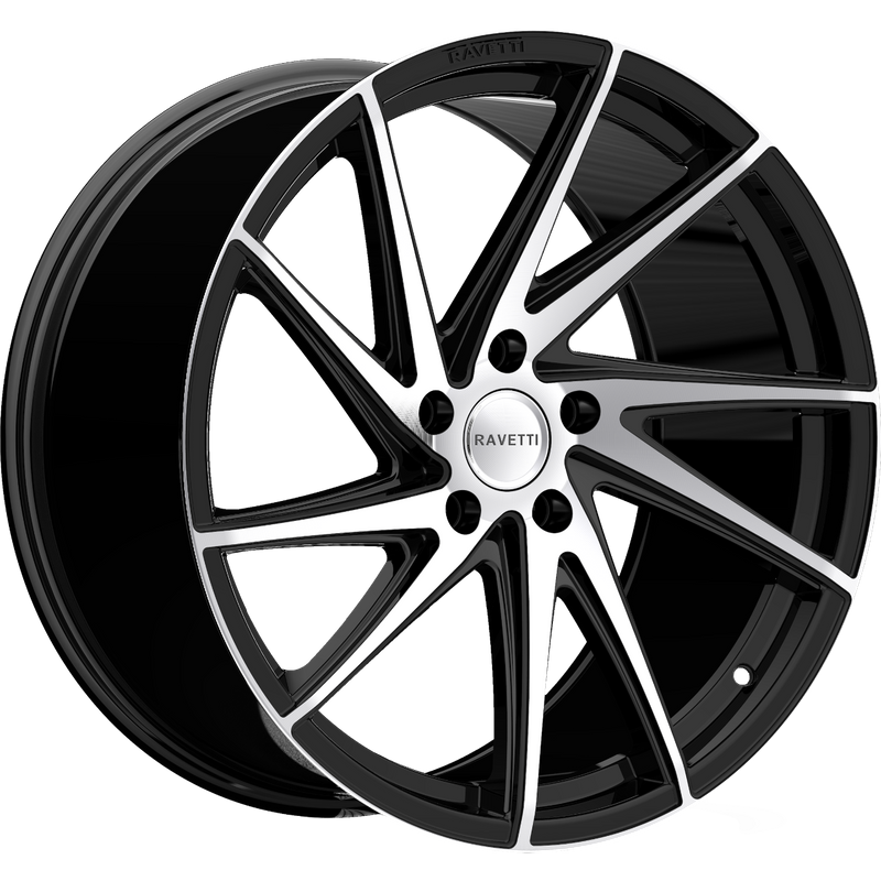 Ravetti M10 Black Machined Wheels - 20x10 - 5x114.3 Bolt Pattern — Wheels & Rims