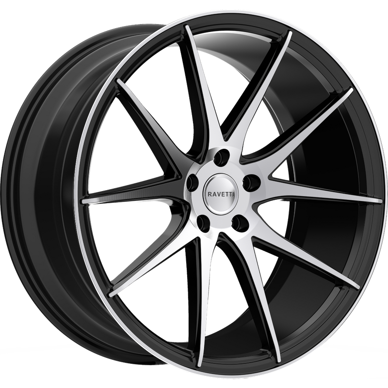 Ravetti M11 Black Machined Wheels - 20x8.5 - 5x114.3 Bolt Pattern — Wheels & Rims