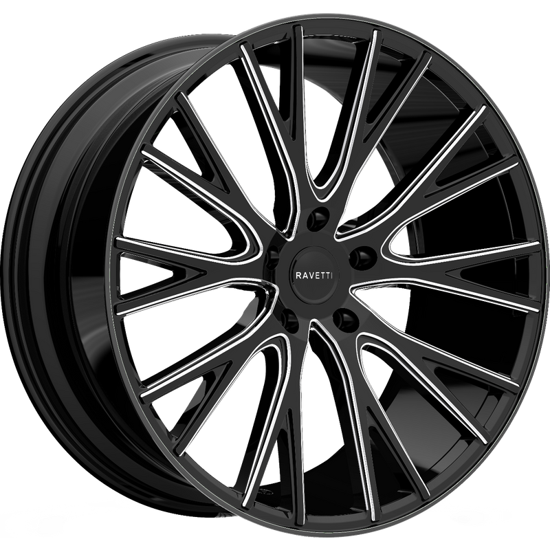 Roues Ravetti M12 Noir et Moulé - 20x10 - Motif de boulons 5x114.3 — Roues et jantes