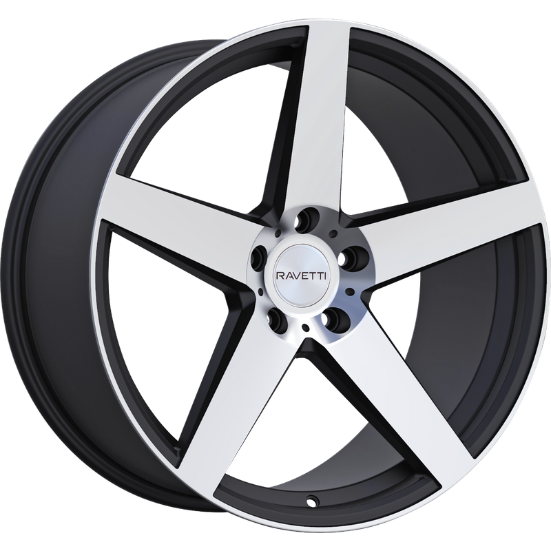 Ravetti M13 Satin Black Machined Wheels - 20x10 - 5x115 - 25 Offset — Wheels & Rims