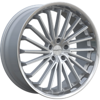 Ravetti M14 Silver Brushed Stainless Lip 20x10 Rims 5x115 Bolt Pattern — Wheels & Rims