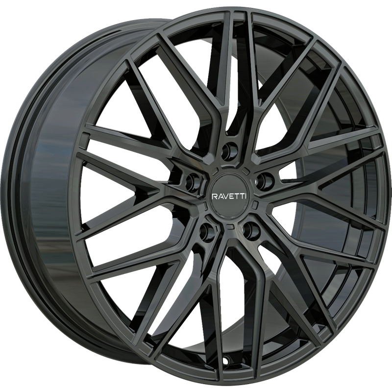 Roues Ravetti M16 Noires - 20x8.5 - Motif de boulon 5x114.3 — Roues et jantes