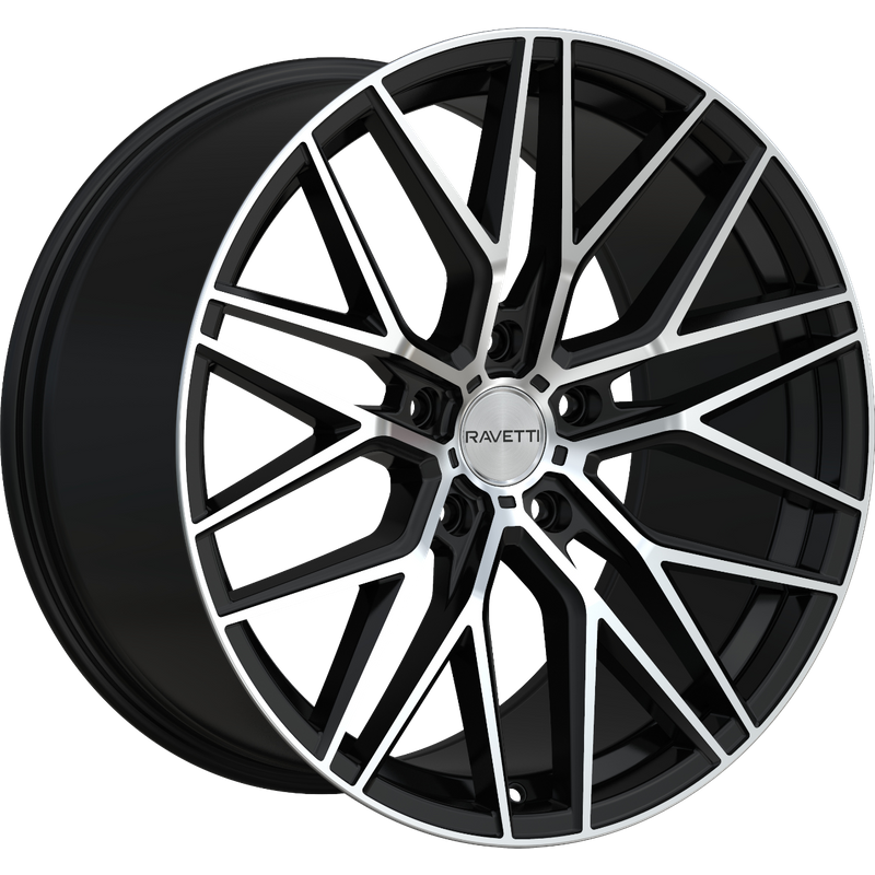 Roues Ravetti M16 Satin Noir Usiné - 20x10.5 - 5x114.3 - 42 Offset — Roues et jantes