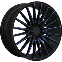 Ravetti M18 Black and Blue Milled Wheels - 17x7.5 - 5x100 - 38 Offset — Wheels & Rims