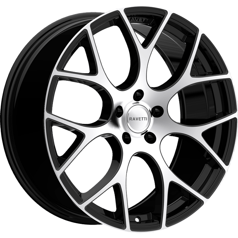 Ravetti M8 Black Machined Wheels - 20x8.5 - 5x108 Bolt Pattern