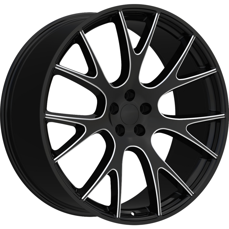 Eclipse Replica 218 Black and Milled Wheel - 22x9.5 - 5x115 - 15 Offset — Wheels & Rims