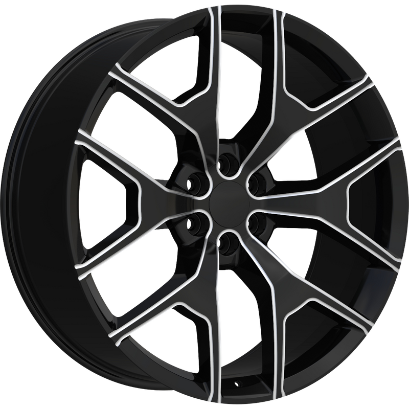 Eclipse Replica Wheel 288 Black and Milled - 22x9.5 - 6x139.7 — Wheels & Rims