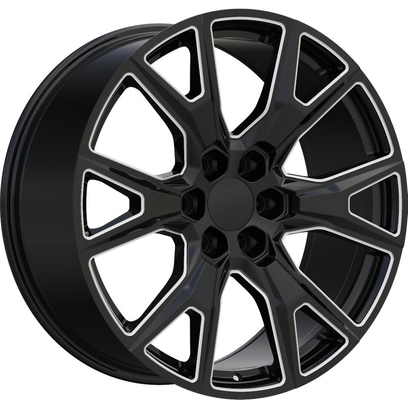 Eclipse Replica Wheel 368 Black and Milled - 22x9.5 - 6x139.7