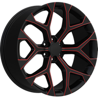 Eclipse Replica Wheel 348 Black and Red Milled - 24x10 - 6x139.7