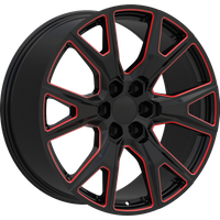 Eclipse Replica 368 Black and Red Milled Wheel - 22x9.5 - 6x139.7