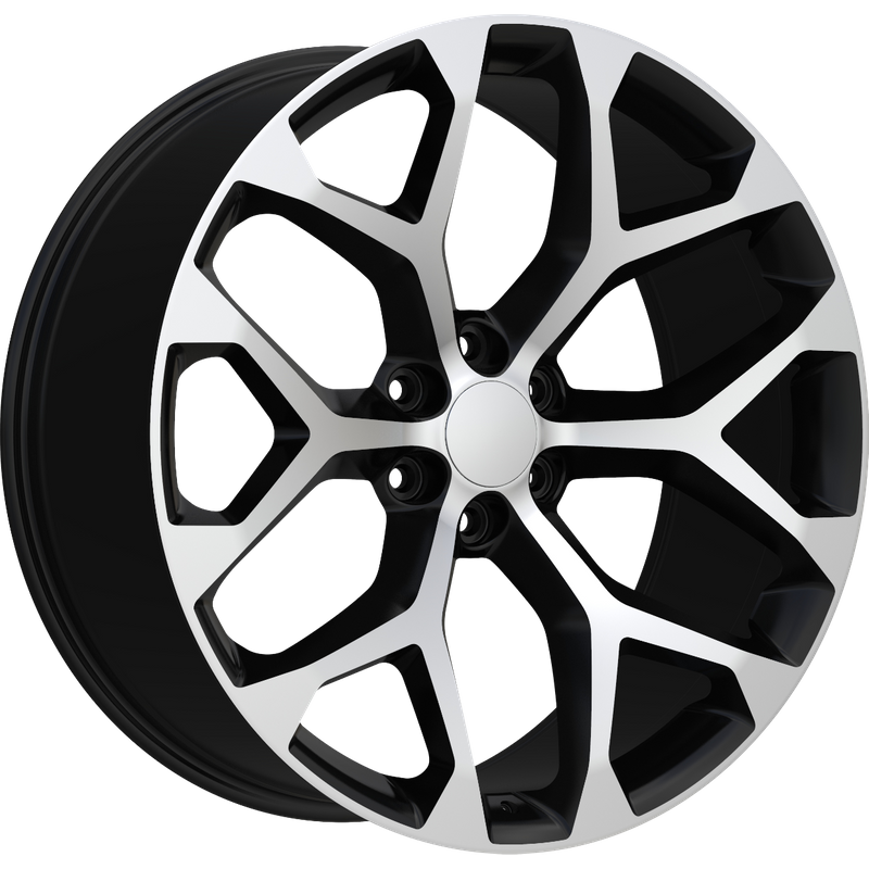 Roues Eclipse Replica 348 Noir Machiné 22x9.5 6x139.7 30 Offset — Roues et jantes
