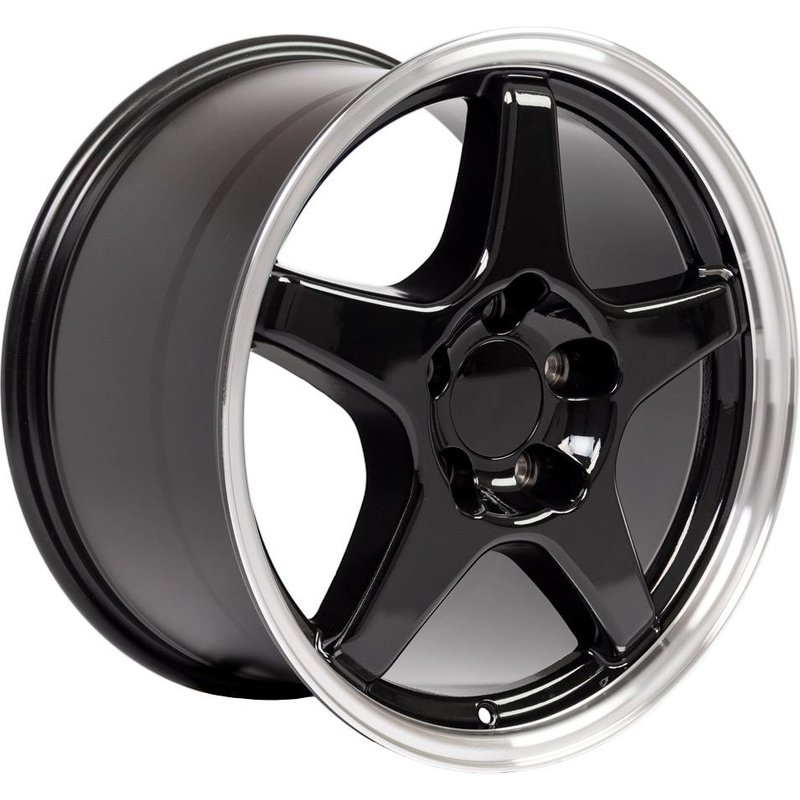 OE CV01 Black Wheel with Machined Lip - 17x9.5 - 5x120.65 — Wheels & Rims