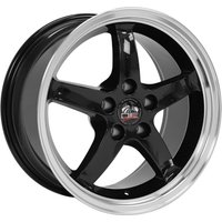 OE FR04 Black Wheel with Machined Lip - 17x9 - 5x114.3 - 24 Offset — Wheels & Rims