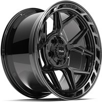 Roues 4Play 4P55 Noir Brillant avec Face Brossée - 20x10 - 5x127