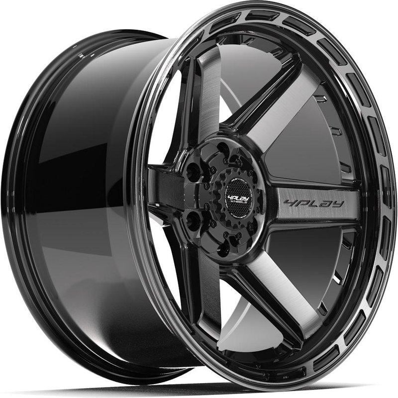 Roues 4Play 4P63 Noir Brillant avec Face Brossée - 20x10 -18 Offset