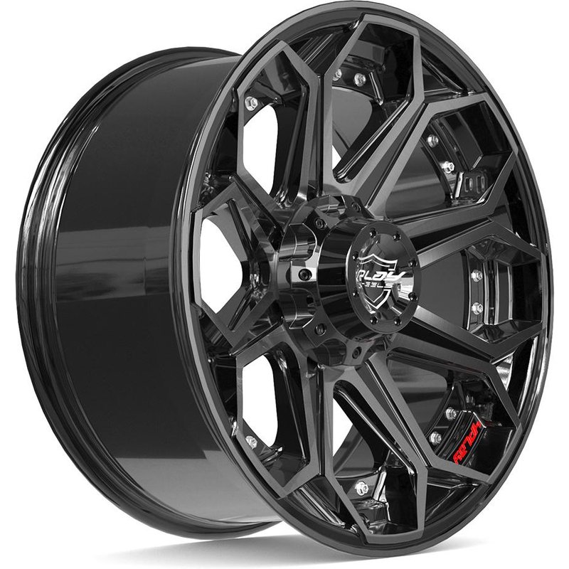 4Play 4P80R Gloss Black Wheels with Brushed Face - 20x9 - 5x127 — Wheels & Rims