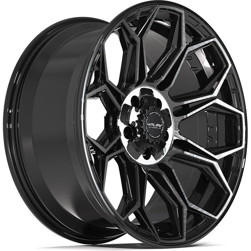 4Play 4P83 Gloss Black Wheels with Brushed Face - 20x9 - 5x127 — Wheels & Rims