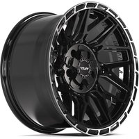 Roues 4Play 4PS28 Noir Brillant avec Face Brossée - 17x9 - 5x127