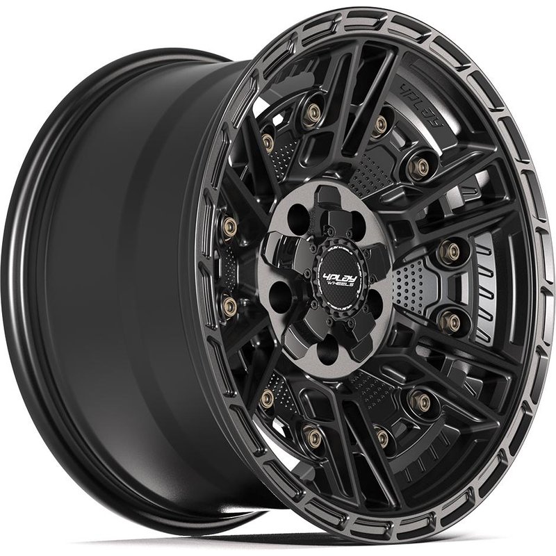 4Play 4PS01 Satin Black Wheels - 17x9 - 5x127 Bolt Pattern -6 Offset — Wheels & Rims