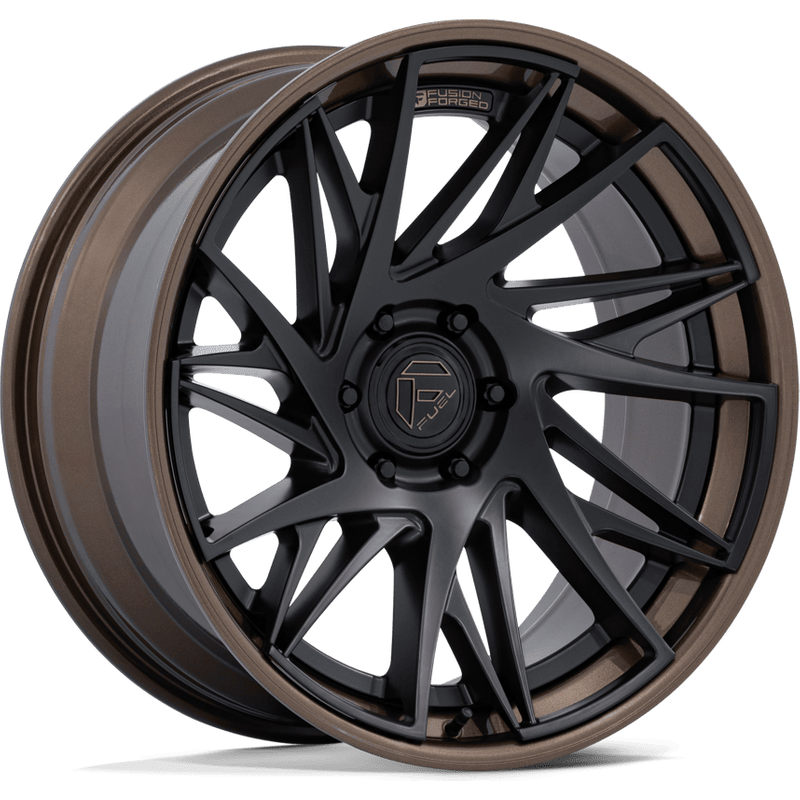 Fuel FC405 Dynamo Matte Black Wheels with G-Bronze Lip - 20x10 — Wheels & Rims