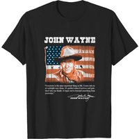 John Wayne American Flag T-Shirt for Men - Black