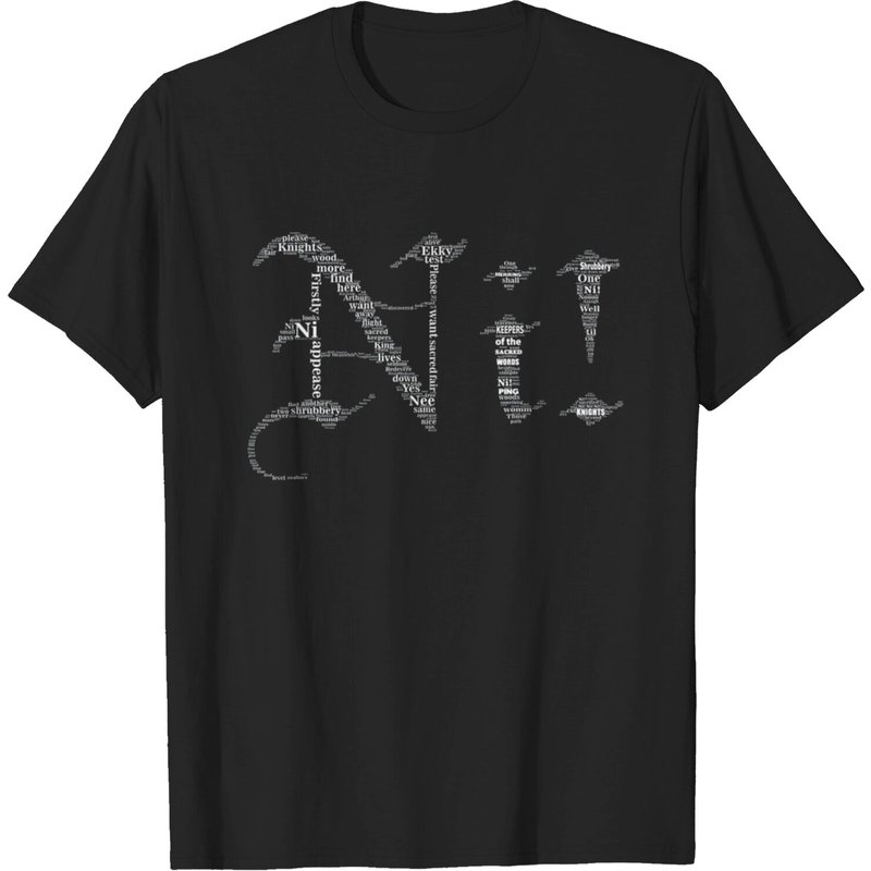 T-shirt Knights Who Say Ni Typography Saint Graal pour hommes — T-shirts pour hommes