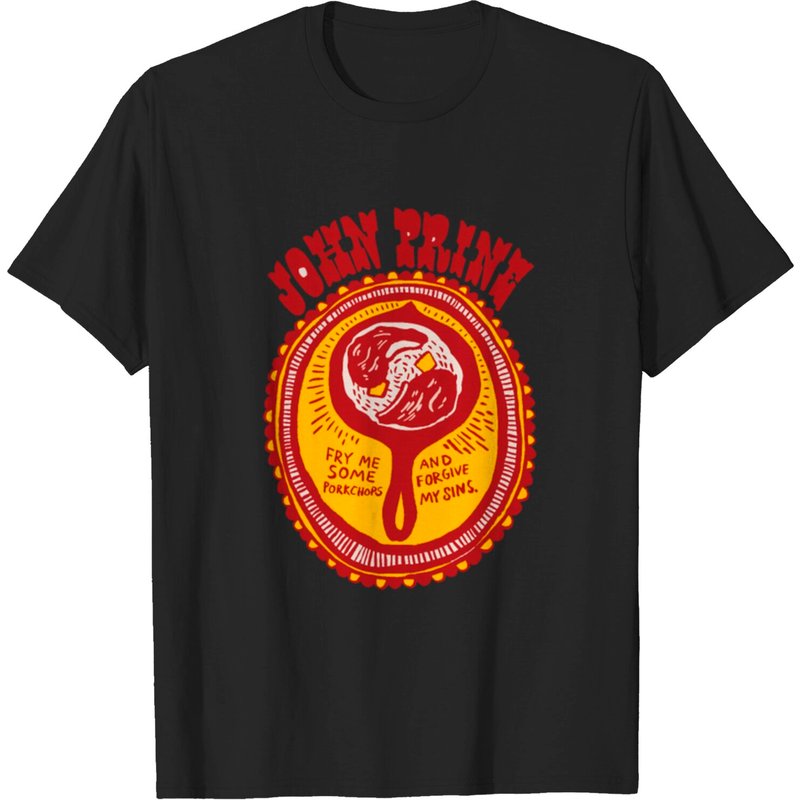 T-shirt John Prine pour hommes en noir — T-shirts pour hommes