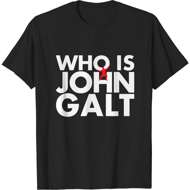 Who Is John Galt Men's T-Shirt in Black — Mens T Shirts