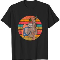 T-shirt Vintage Paresseux pour Hommes en Noir — T-shirts pour hommes