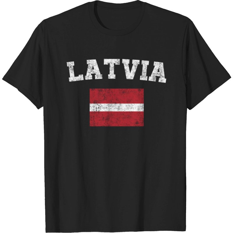 Latvian Flag Shirt - Vintage Latvia T-Shirt for Men