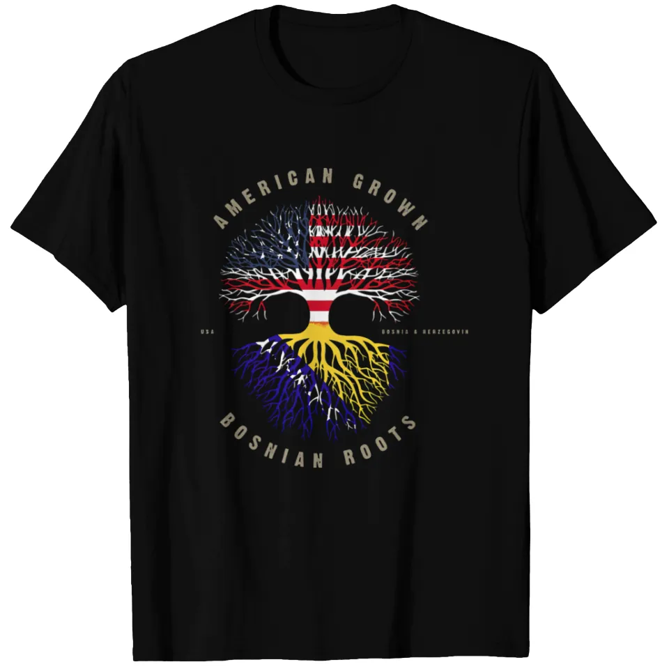 T-shirt American Grown Bosnian Roots Bosnie-Herzégovine pour hommes — T-shirts pour hommes