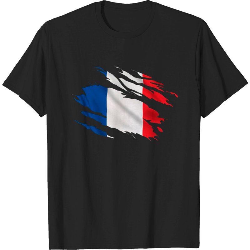 France Ripped Flag T-shirt for Men