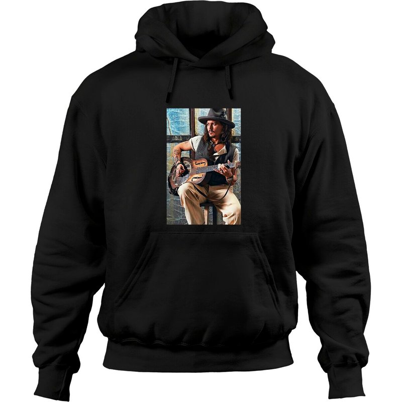 Hoodies Classiques Johnny Depp pour Unisexe Noir — Sweats à capuche pour hommes