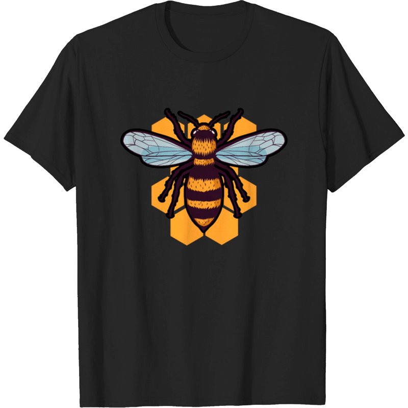 T-shirt Bee Honeycomb pour hommes en noir