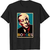 T-shirt Jorge Luis Borges pour hommes en noir